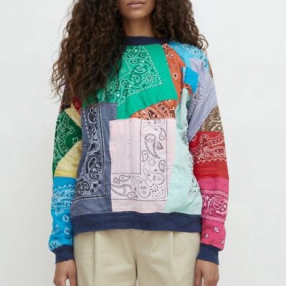 Urban Renewal Recycled Vintage Bandana Crew Neck Sweatshirt